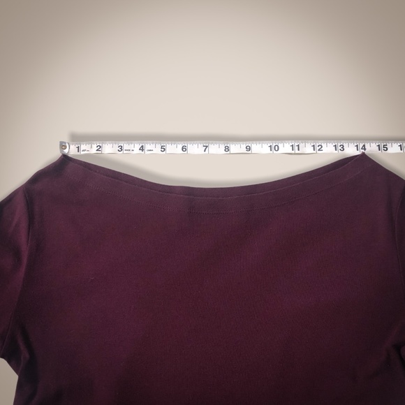 GAP Modern Boatneck Tee - Burgundy/Red - Large - Picture 7 of 9